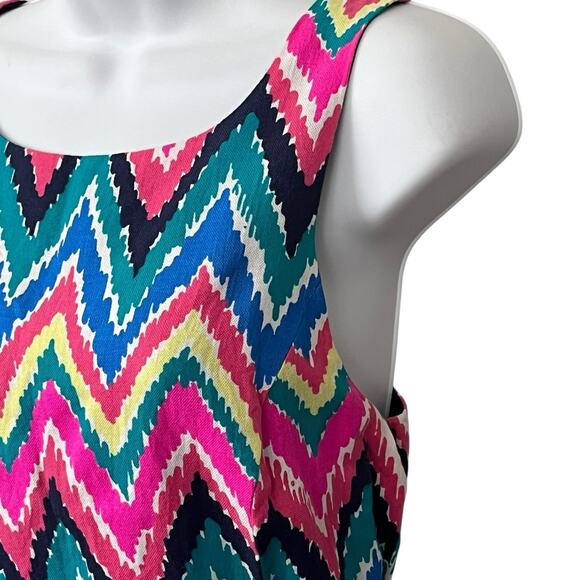 Lilly Pulitzer Kirkland Dress Size 6 Hearts A Flutter Chevron Keyhole Colorful - Picture 7 of 12